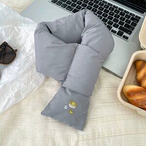 Gray Cartoon Print Scarf